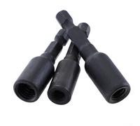 Juego de adaptadores de enchufe autorroscantes M6 M8 M10 CrMo, vástago hexagonal, diseño de perno de suspensión, negro, 3 piezas (B)
