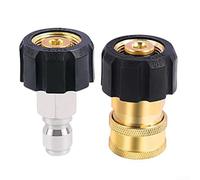 Juego de adaptadores de lavadora a presión M22 de 14 mm, kit de conexión rápida de latón para lavadoras eléctricas de gasolina, accesorios giratorios resistentes de 3/8 pulgadas
