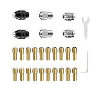 Juego de adaptadores de portabrocas, juego de alicates de sujeción para Dremel, 0,5 mm hasta 3,2 mm, portabrocas hexagonales 4486 y 4485 de latón, tuerca de metal para taladro Dremel (28)