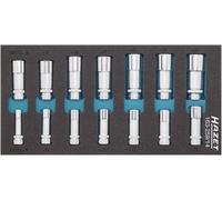 Juego de adaptadores hexagonales internos Hazet de 10 mm (3/8 de pulgada) con doble boca de 6 puntas, modelo 163-259/14