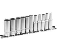 Juego de adaptadores para llave de vaso BGS 5251, perfil profundo, hexagonal, 6,3 (1/4"), 11 piezas.