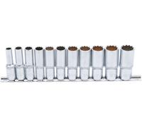 Juego de adaptadores para llaves de vaso BGS 5252, perfil profundo, hexagonal, 10 (3/8"), 11 piezas.