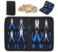 Juego de alicates para joyería de 8 piezas, herramientas para hacer joyas de acero con alto contenido de carbono con bolsa de almacenamiento con cremallera