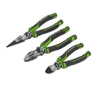 Juego De Alicates Sealey 3 Piezas De Alto Apalancamiento - Verde Hi-Vis AK8376HV