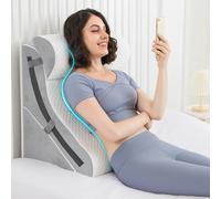 Juego de Almohadas de Espuma Viscoelástica 3 en 1, Almohada Triangular Ergonómica para Dormir, Alivio del Dolor de Cuello, Espalda y Hombros, Anti Reflujo Ácido Grey White-Ice silk 50x56cm