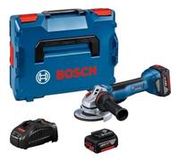 Juego de amoladora angular Bosch Professional GWS 18V 10 P con batería de 18 V y 2 baterías de 5,0 Ah.