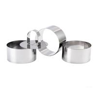 Juego de anillos de comida de acero inoxidable, moldes cuadrados de postre para chapado, moldes de terrina y mousse, herramientas de presentación de tartas de queso con prensa de alimentos, utensilios