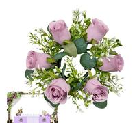 Juego de anillos florales de velas artificiales, hecho a mano | Soporte | Corona versátil con escenario de estilo interior para ventana, pared, piso, escalera, decoración del hogar