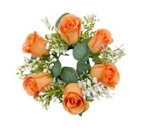 Juego de anillos florales de velas artificiales, hecho a mano | Soporte | Corona versátil con escenario de estilo interior para ventana, pared, piso, escalera, decoración del hogar