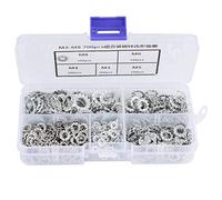 Juego de Aran delas de Seguridad dentadas, Kit Surtido Galvanizado para Aplicaciones Eléctricas Y Automotrices M3 M4 M5 M6 M8, 700 Piezas.