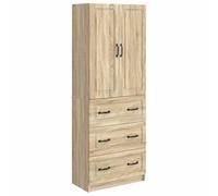Juego de armarios 2 piezas 66 x 34,5 x 87 cm madera de ingeniería | Estantes ajustables, puertas correderas, múltiples compartimentos, sala de estar, pasillo, dormitorio, fácil cuidado