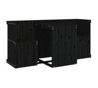 Juego De Balcón 2 Plazas Madera Maciza De Pino Negro Vidaxl