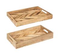 Juego de bandejas de madera WILD, color marrón