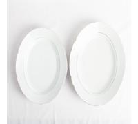 Juego de bandejas de Porcelana Blanca (2 Piezas) Sena, 1 Bandeja Grande (37 cm), 1 Bandeja pequeña (33 cm)