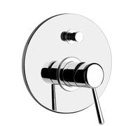 Juego de bañera/ducha Gessi Goccia para mezclador empotrado, desviador automático de 2 vías, primera salida en la parte superior, 44678031, Color: cromado