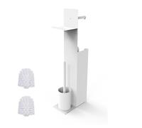 Relaxdays Juego de baño con soporte para papel blanco