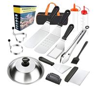 Juego de barbacoa - Kit de herramientas para barbacoa de acero inoxidable | resistente 14 piezas | 14 piezas de acero inoxidable portátil para verduras a la parrilla jardín camping pinchos de camarón y