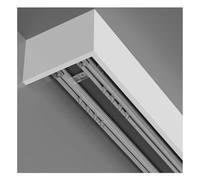 Juego de barras de doble riel 3 en 1 para montaje en techo/pared, versátiles divisores de habitación con caja de cenefa para techo de 2,4 m / 7.9ft, decoración elegante y funcional para el hogar