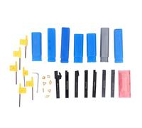 Juego de barras de mandrinado de torno de 12 mm, 7 portaherramientas con 7 inserciones de carburo y 7 llaves, herramienta de torneado de torno indexable para torneado y corte de