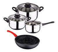 Juego de batería de cocina de 5 PC wok en aluminio forjado San Ignacio, Plateado, 5 cuerpos Wok, PK5241