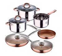San Ignacio Juego de batería de cocina "onil" 5pc en acero inoxidable + set de 5 sartenes en aluminio prensado