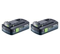 Juego de baterías Festool 2x BP 18 TBX 4 C-ASI Tabless, batería de 18 V, 4,0 Ah, Li-Ion (2x 578745), Bluetooth con indicador de nivel de carga