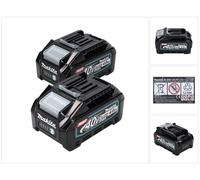 Juego de baterías Makita 2x BL 4040 40 V máx. 4,0 Ah XGT Li-Ion batería ( 2x 191B26-6 ) clase de protección IP64 con pantalla LED
