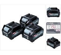 Juego de baterías Makita 40 V con 3x BL 4025 2,5 Ah ( 3x 191B36-3 ) batería XGT Li-Ion clase de protección IP64 con pantalla LED