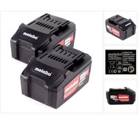 Juego de baterías Metabo 2x Li-Power 18 V 4,0 Ah CAS Li-Ion batería ( 2x 625591000 ) con indicador del nivel de carga