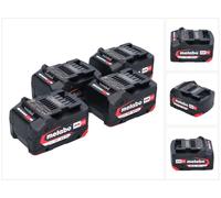 Juego de baterías Metabo 4x Li-Power 18 V 4,0 Ah CAS Li-Ion ( 4x 625027000 ) con indicador del nivel de carga