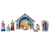 Juego de belén navideño, 10 figuras, resina sintética, varios colores