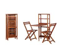 vidaXL Juego de bistró plegable de 3 piezas - Madera maciza de acacia