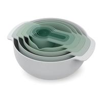 Juego de boles de cocina con colador y tazas medidoras NEST 40112, 9 piezas, gris / verde, Joseph Joseph