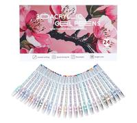 Juego de bolígrafos acrílicos en gel, 3D Acrylic Paint Markers, 5,2 x 5,98 x 0,63 pulgadas Canvas Doodle Scrapbook Art, Water Based Quick Dry Vibrant Coloring Pens for Creative DIY Projects Home