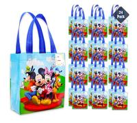 Juego de bolsas de recuerdo de fiesta de Mickey y sus amigos, paquete de 24 bolsas de regalo de Mickey Mouse de 8 pulgadas para niños, bolsas reutilizables a granel | Suministros de fiesta de