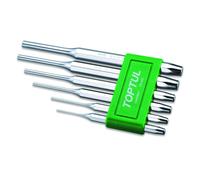 Juego de botadores cilíndricos TOPTUL (6 pzas.) 3x8x125 4x9.5x150 5x9.5x165 6x12.7x180 8x12.7x181mm