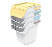 Juego de botes reciclaje 4 piezas 25/20L, tapa selectora, filtro y asa apilable