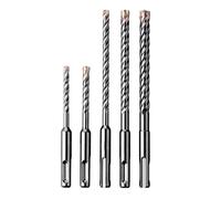 Juego de brocas de martillo rotativo SDS-Plus, puntas de carburo de 2/4 cortadores, for hormigón armado, mampostería, mármol, ladrillo y azulejo, 5 uds.(2-Cutter 5pcs Set)