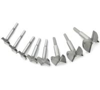 Juego de brocas Forstner para madera - 8 piezas - Alta calidad - Acero al carbono - Ideal para la instalación de bisagras - 25-60 cm