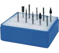 Juego de brocas fresadoras pequeñas, vástago de 3 mm, 10 piezas, carburo de tungsteno, ranura en cruz, caja de almacenamiento, marca TECWERK