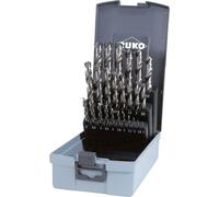 Juego de brocas helicoidales Ruko, estándar DIN338, tipo N, diámetro de 1 a 13 mm x 0,5 mm, acero rápido HSS-G, 25 piezas, en estuche de plástico - 214215RO