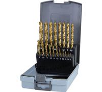 Juego de brocas helicoidales Ruko, estándar DIN338, tipo N, diámetro de 1 a 13 mm x 0,5 mm, acero rápido HSS-G con revestimiento TIN, 25 piezas, en estuche de plástico - 250215TRO