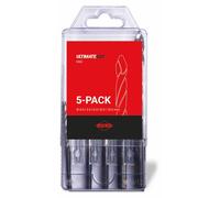 Juego de brocas helicoidales RUKO ULTIMATECUT, según la norma DIN 338, tipo FLOWSTEP®, acero rápido (HSS), de 5 piezas, en caja de plástico - 259205RO