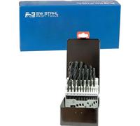Juego de brocas HSS SW-Stahl 80425L, 25 piezas, de 1 a 13 mm, en estuche metálico