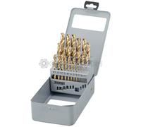 JUEGO DE BROCAS MANGO CILINDRICO AUTOCENTRANTES HSS TIN 1 - 13 MM FERVI P062