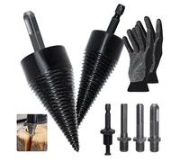Juego de brocas para cortar madera de 42 mm + 32 mm, con 4 asas de perforación, cortador de leña, taladro para leña, cono de madera, cono dividido para taladro