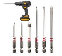 Juego de brocas para destornillador - 6 piezas de precisión portátil 1,5 - 6 mm, juego de brocas atornillador y taladro a batería | Para carpintería carpintería montaje muebles bricolaje obra