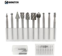 Juego de brocas para enrutador de enrutamiento HSS, herramientas de rebabas rotativas de carburo Dremel, fresa para tallado de raíces de Metal, piedra de madera, 6/10 Uds. Set 2