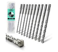 Juego de brocas para martillo perforante SDS Plus, de 10 piezas, con diámetros de 5 a 12 mm y longitud de 160 mm, para hormigón