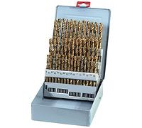 Juego de brocas rectificadas decimales, 6-10 mm, HSS TIN P010/41 Fervi recubiertas al tin